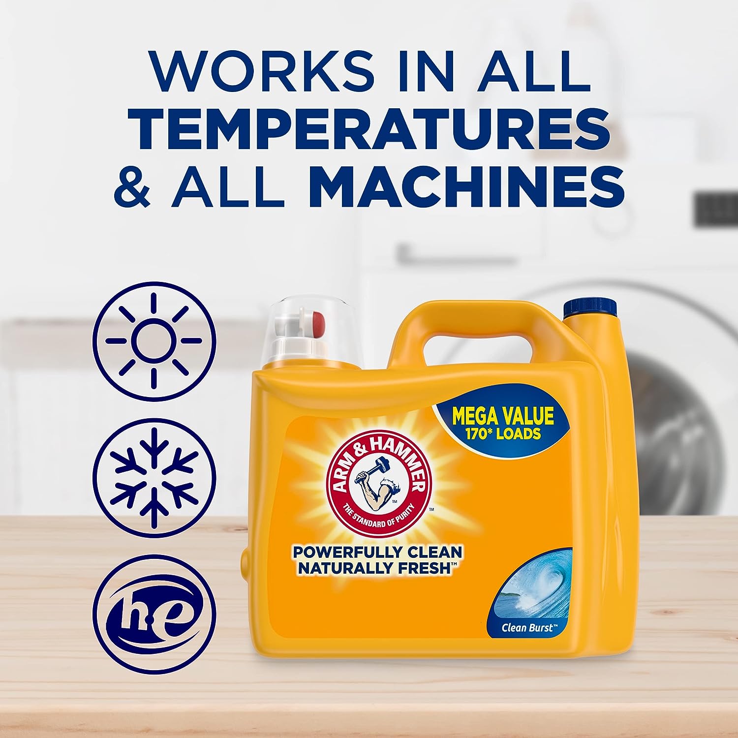 Detergente líquido para ropa ARM & HAMMER más OxiClean, fragancia fresca,  quitamanchas y de alta eficiencia