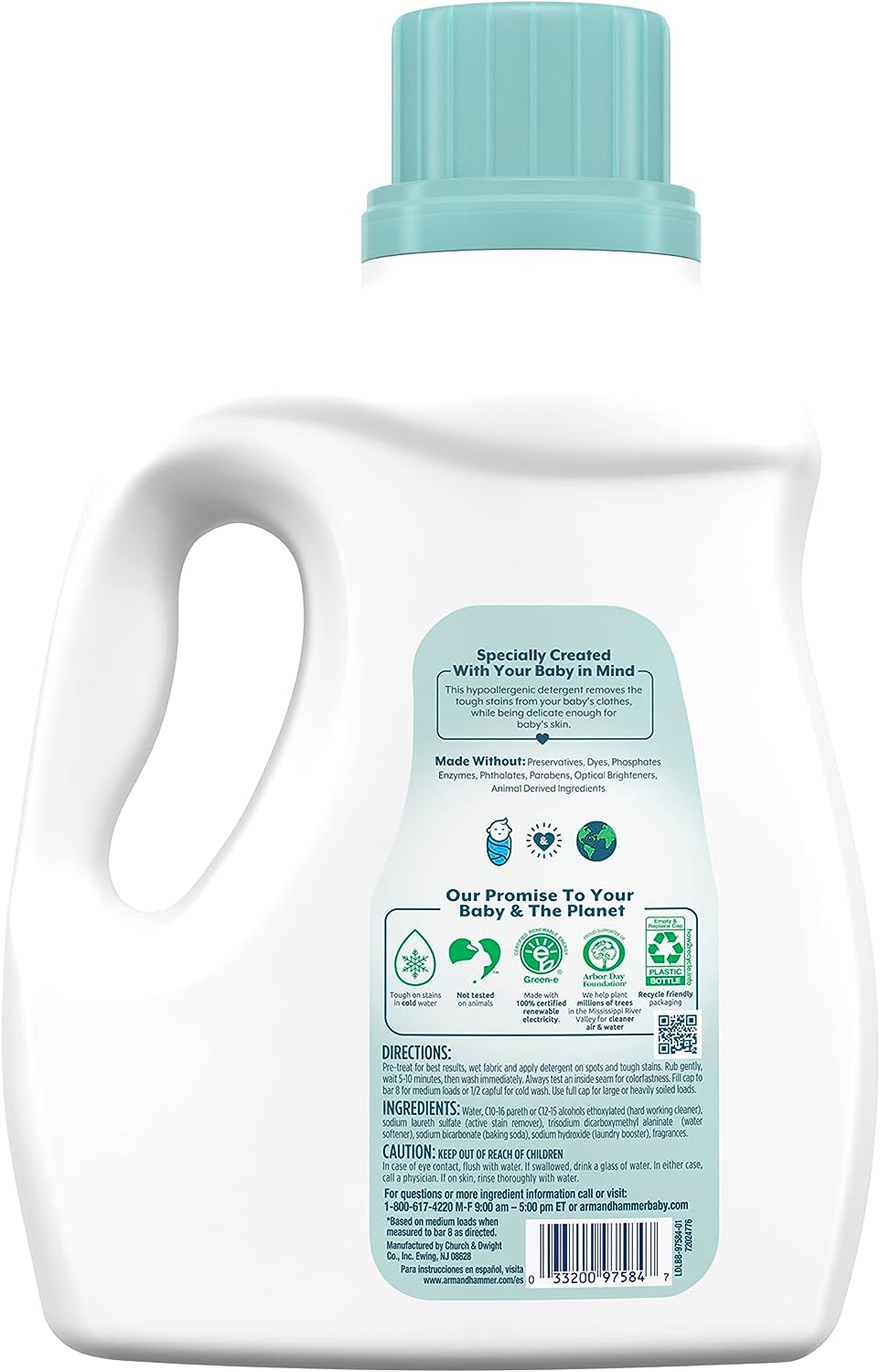 4 x ARM & HAMMER Detergente Líquido Hipoalergénico para Bebés y Recién –  ShopCo