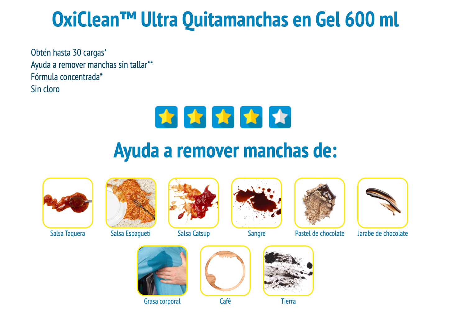 Quitamanchas OxiClean™ Ultra Quitamanchas en Gel 600 ml / 30 Lavados